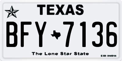 TX license plate BFY7136