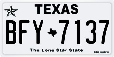TX license plate BFY7137
