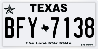 TX license plate BFY7138