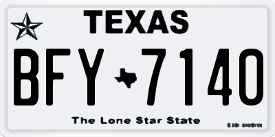 TX license plate BFY7140