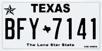 TX license plate BFY7141