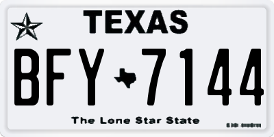 TX license plate BFY7144