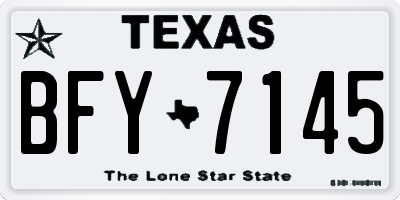 TX license plate BFY7145