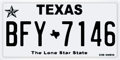 TX license plate BFY7146