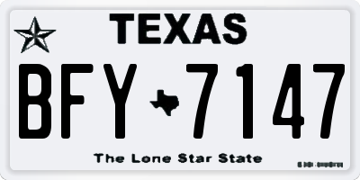 TX license plate BFY7147