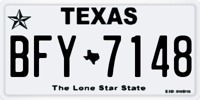 TX license plate BFY7148