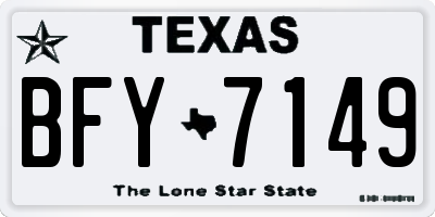 TX license plate BFY7149