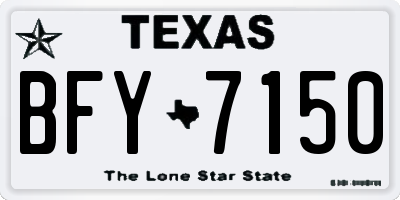 TX license plate BFY7150