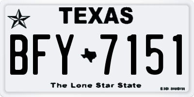 TX license plate BFY7151