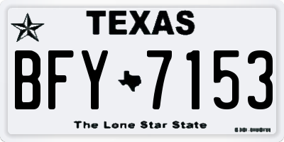 TX license plate BFY7153