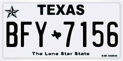 TX license plate BFY7156