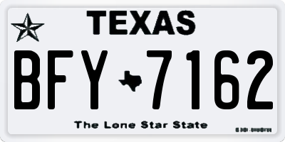 TX license plate BFY7162