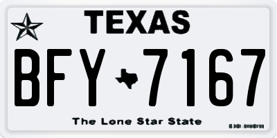 TX license plate BFY7167