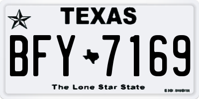 TX license plate BFY7169