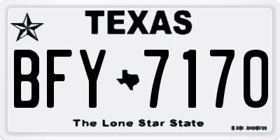 TX license plate BFY7170