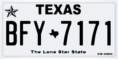 TX license plate BFY7171