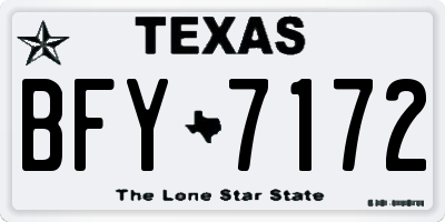 TX license plate BFY7172