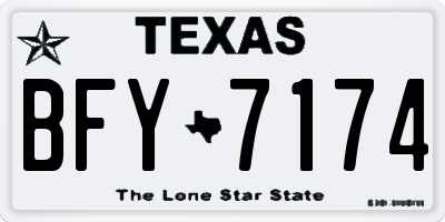 TX license plate BFY7174