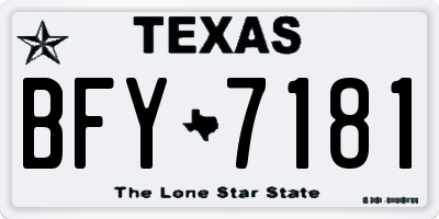 TX license plate BFY7181