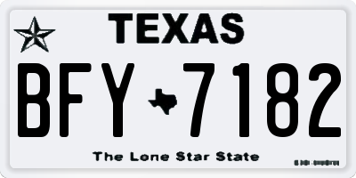 TX license plate BFY7182