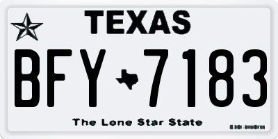 TX license plate BFY7183