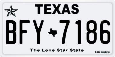TX license plate BFY7186
