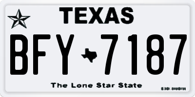 TX license plate BFY7187