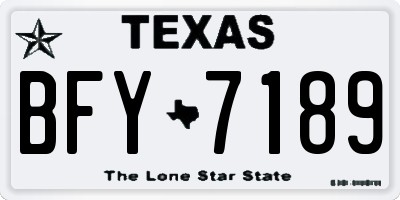 TX license plate BFY7189