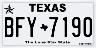 TX license plate BFY7190