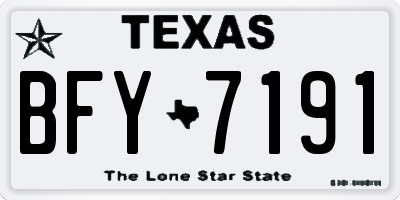 TX license plate BFY7191
