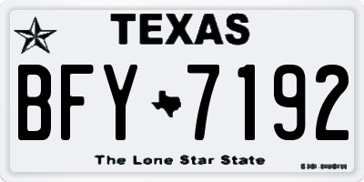 TX license plate BFY7192
