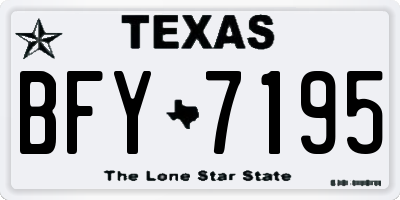 TX license plate BFY7195