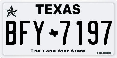 TX license plate BFY7197