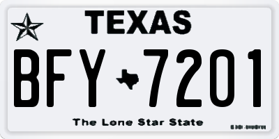 TX license plate BFY7201