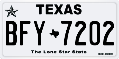 TX license plate BFY7202