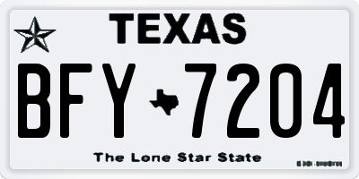 TX license plate BFY7204