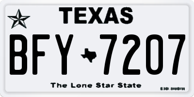 TX license plate BFY7207