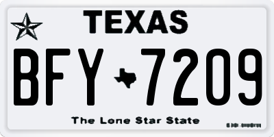 TX license plate BFY7209