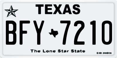 TX license plate BFY7210