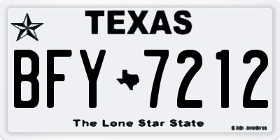 TX license plate BFY7212