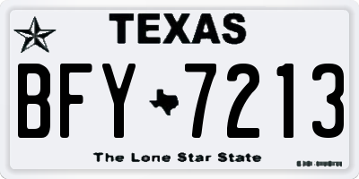 TX license plate BFY7213