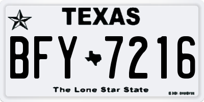 TX license plate BFY7216