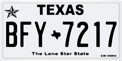 TX license plate BFY7217