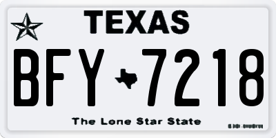 TX license plate BFY7218
