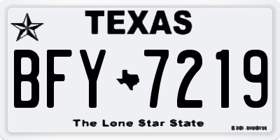 TX license plate BFY7219