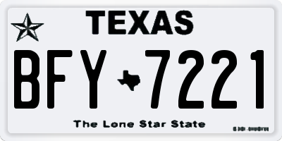 TX license plate BFY7221