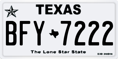 TX license plate BFY7222