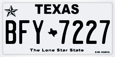 TX license plate BFY7227