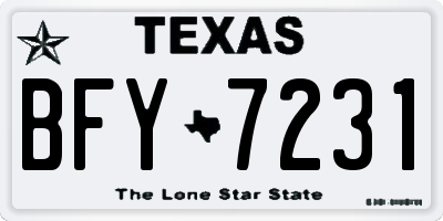 TX license plate BFY7231