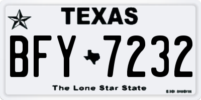 TX license plate BFY7232
